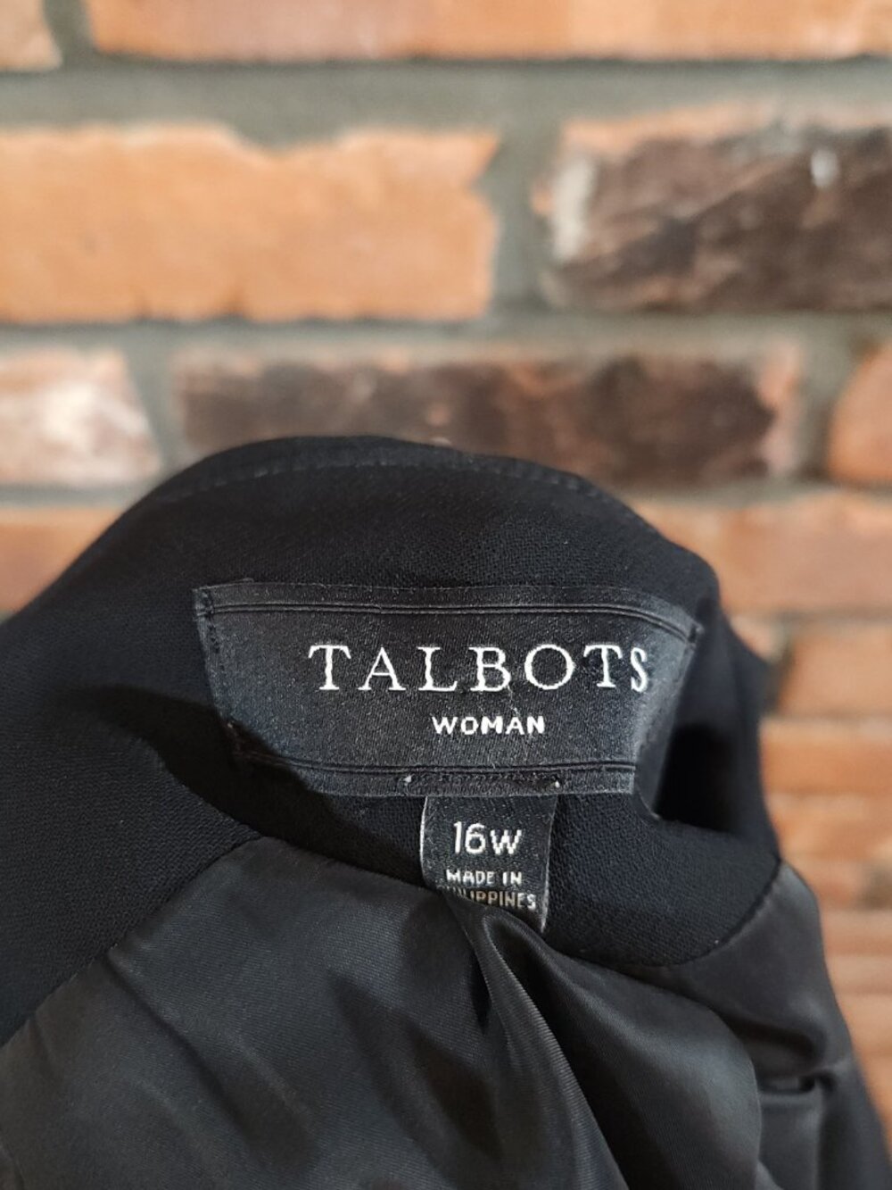 Talbots Black Single-breasted 1-button Collarless Blazer Career Women's 16W - Picture 6 of 6